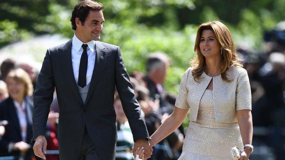 Roger Federer and his wife Mirka