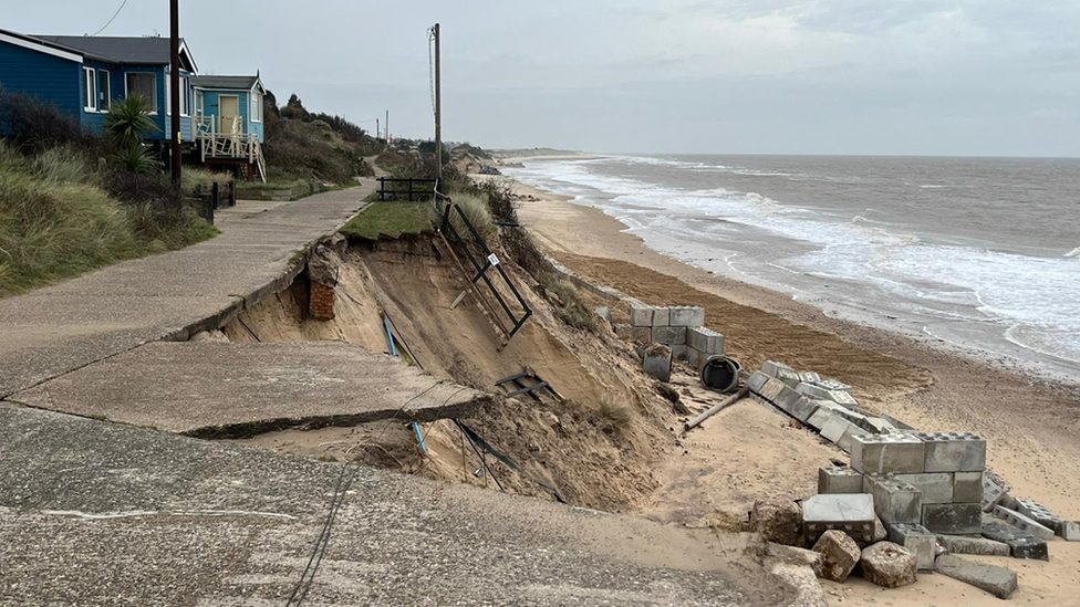 sea defence blocks at Hemsby