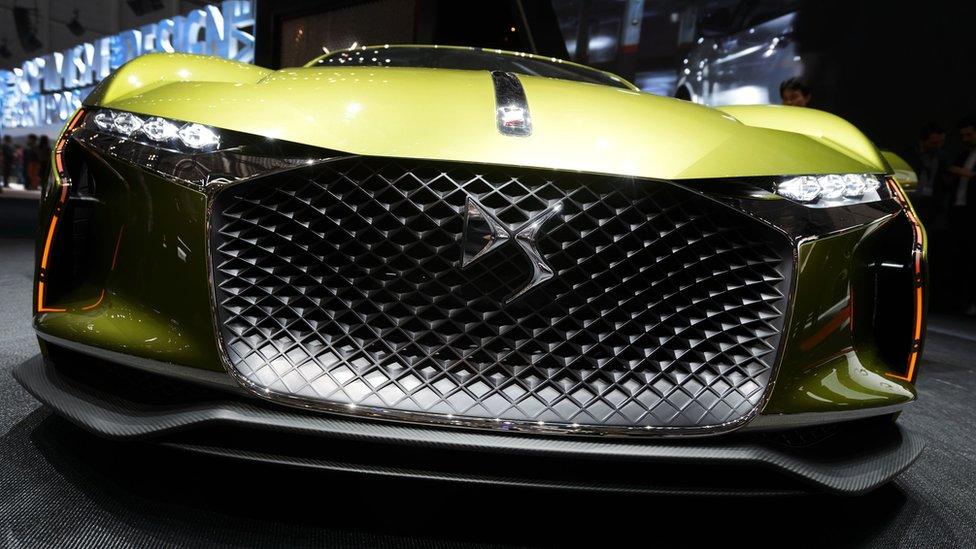 The DS concept car E-Tense is displayed at the stand of French carmaker during the press day of the Geneva Motor Show on March 1, 2016