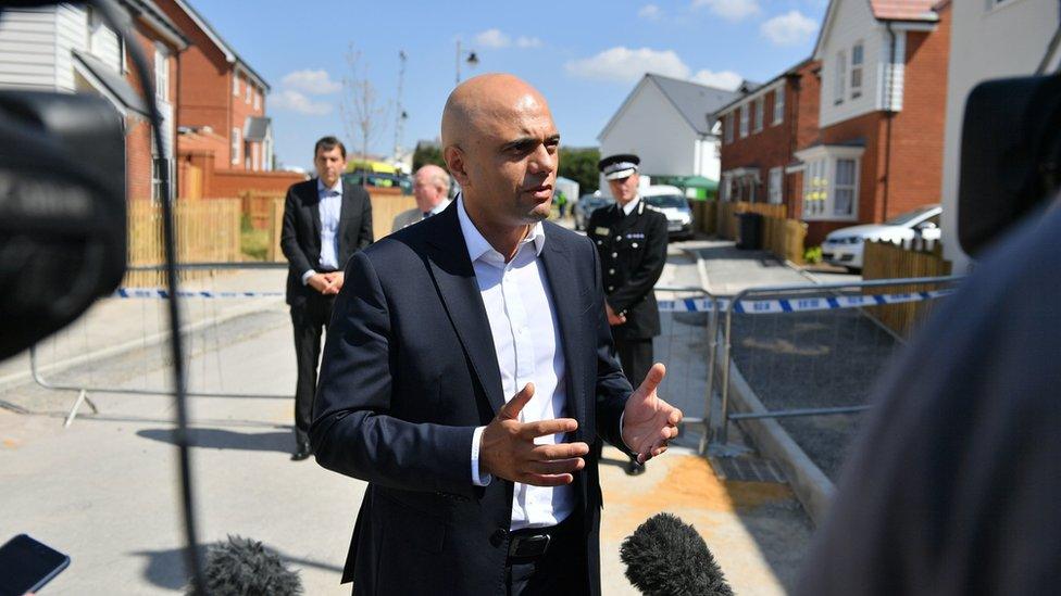 Sajid Javid in Amesbury