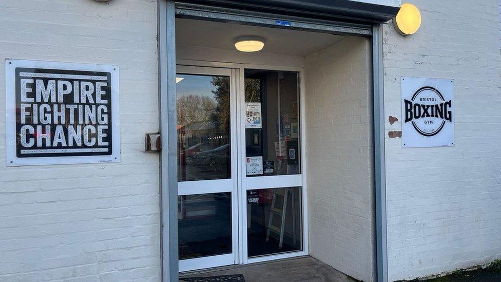 A close up of the front door entrance to Empire Fighting chance boxing gym