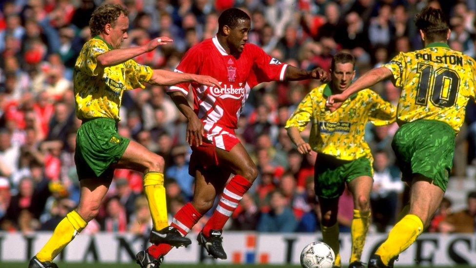 John-Barnes-surrounded-by-Norwich-players-in-a-terrible-kit.