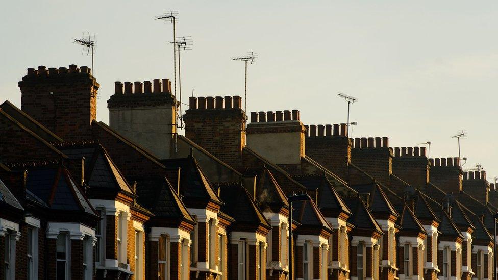 A row of terraced houses in London