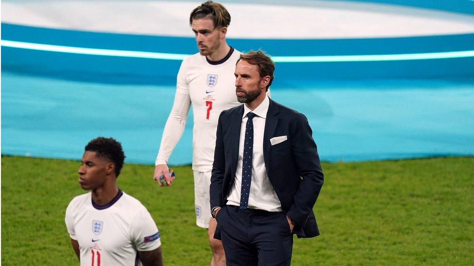 Marcus Rashford, Jack Grealish and Gareth Southgate