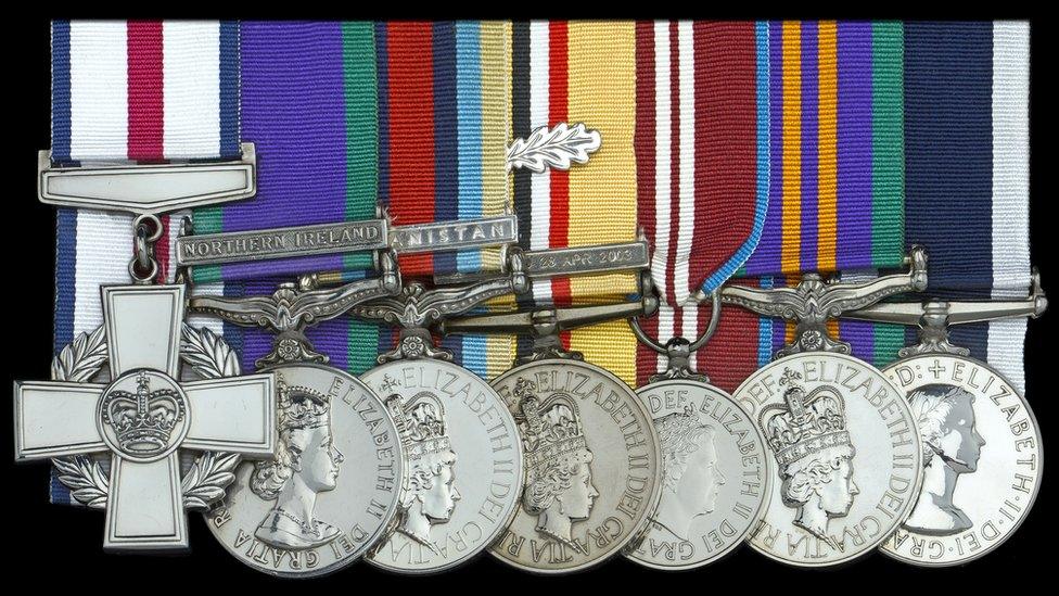 Medals belonging to Sgt Major John Thompson