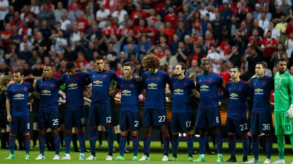 Manchester United before the match