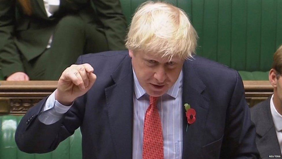 Boris Johnson in the House of Commons