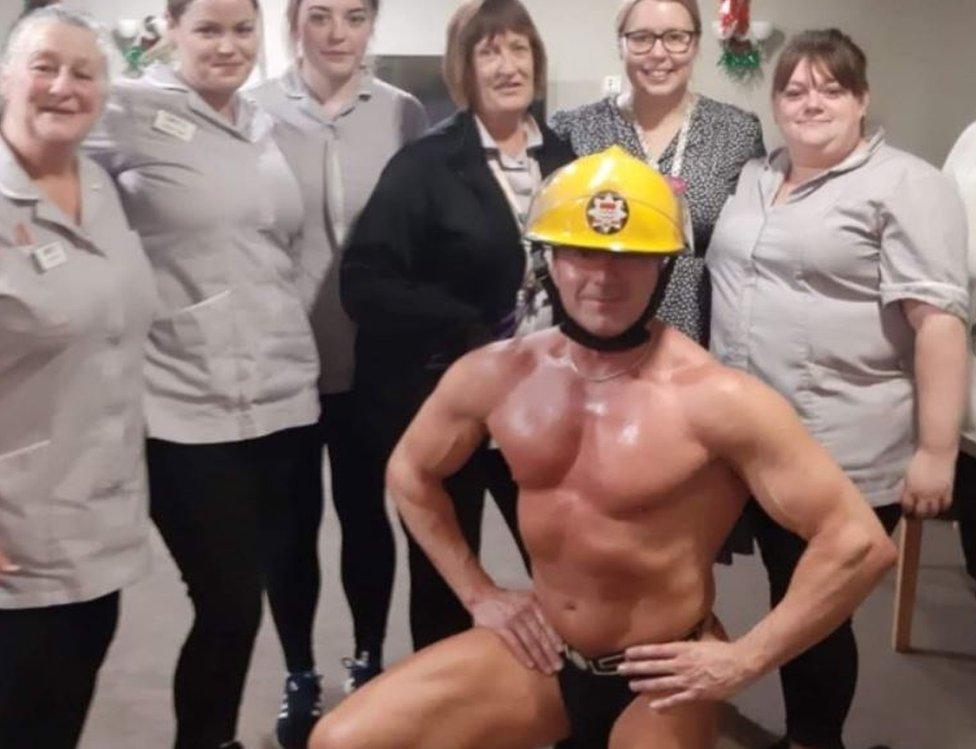 Stripper with care home staff