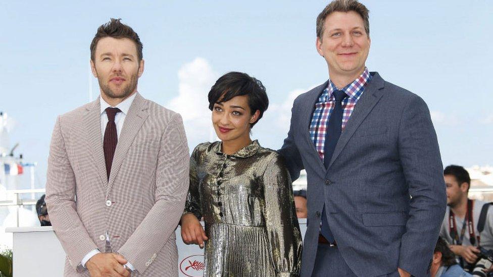 Joel Edgerton, Ruth Negga and director Jeff Nichols in Cannes