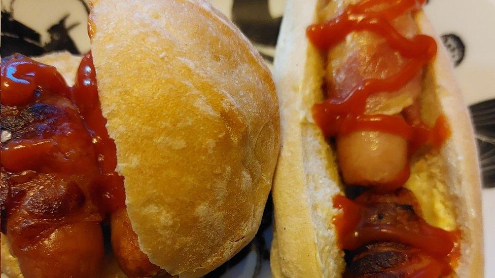 Pigs in blankets in a roll