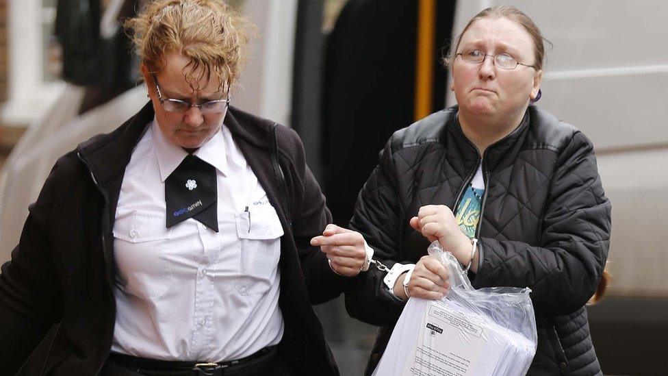 Lesley Dunford arriving at Lewes Crown Court on 29 January