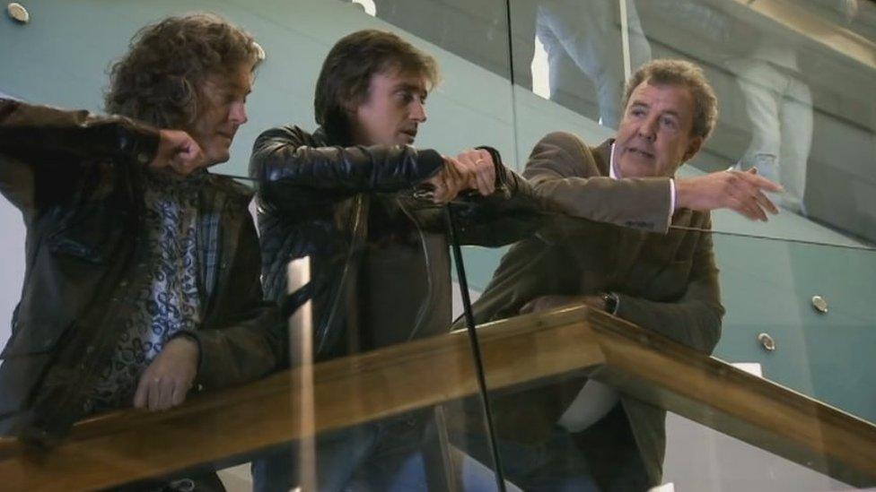 James May, Richard Hammond and Jeremy Clarkson at Mima