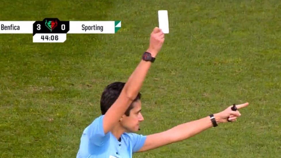 White card shown during match