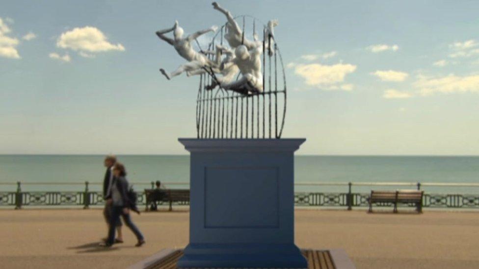 Flight of the Langoustine sculpture mock-up