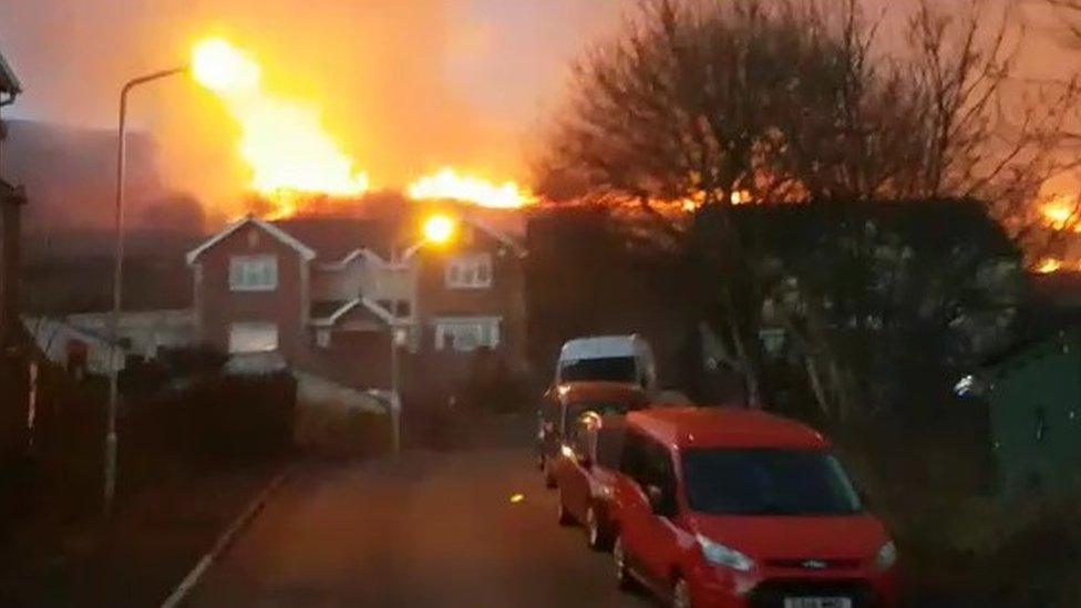 Penrhys mountain fire