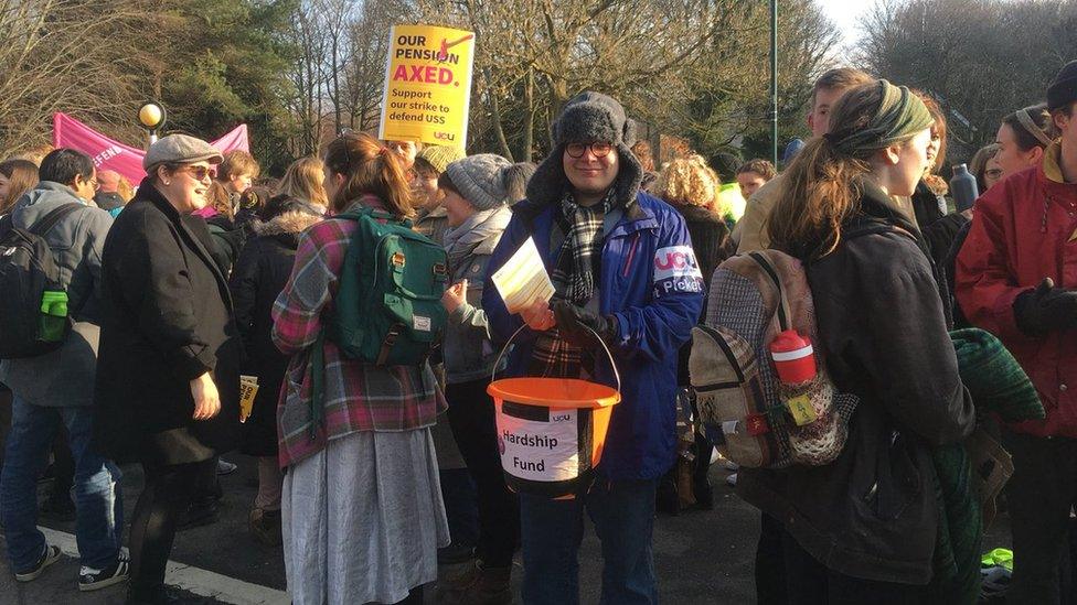 strikers at the University of Sussex