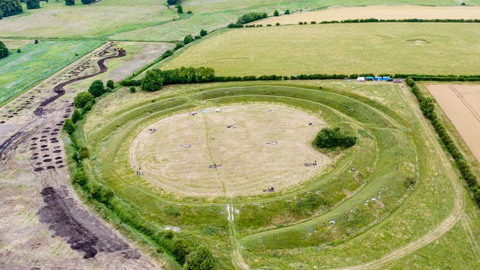 Aerial view of Warham Camp, 2023