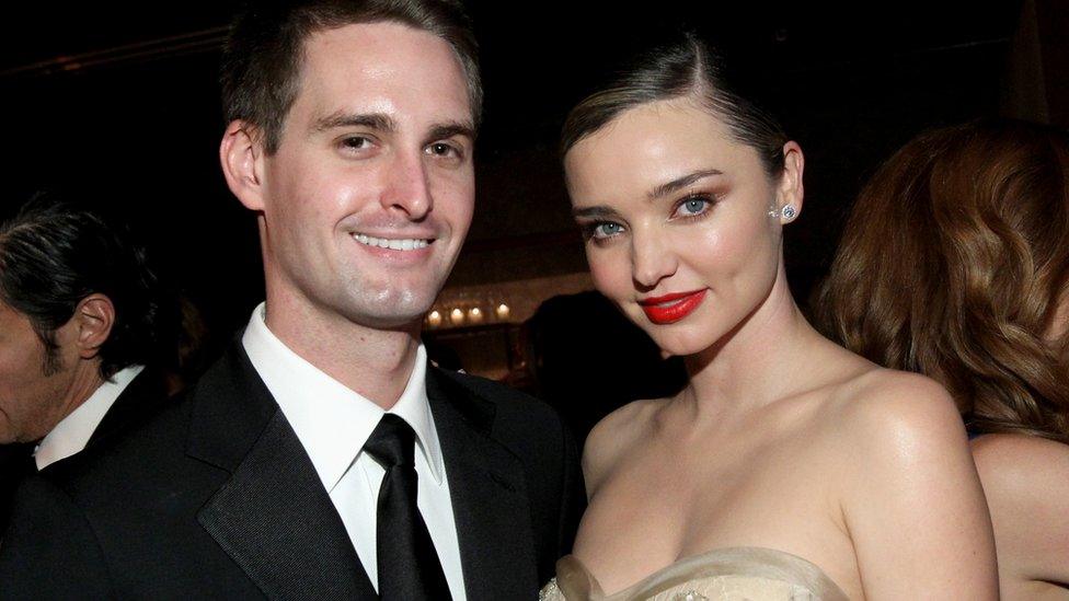 Evan Spiegel and Miranda Kerr