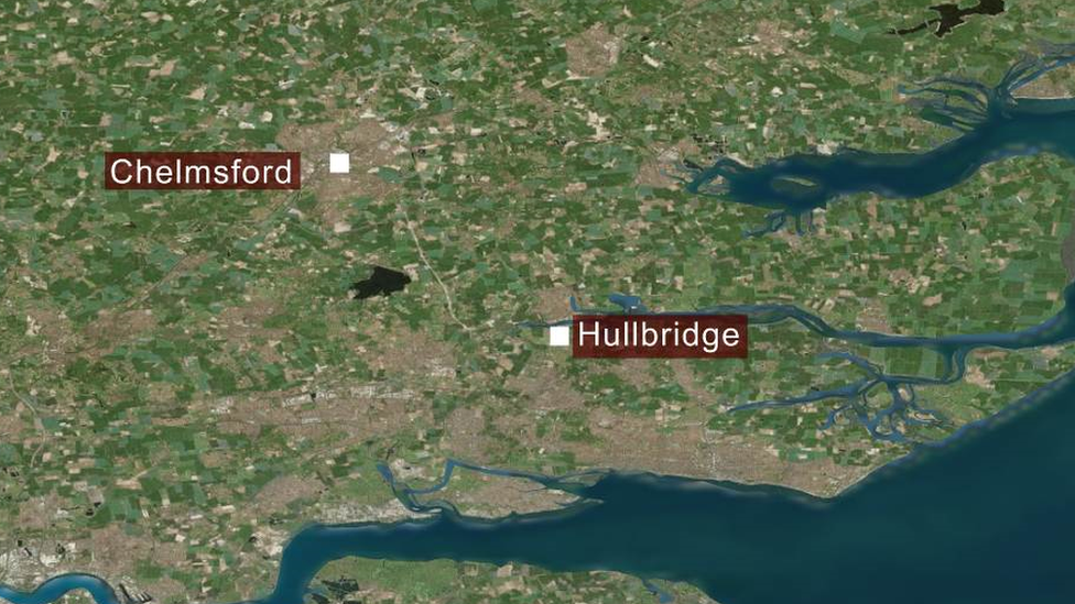 map showing Hullbridge