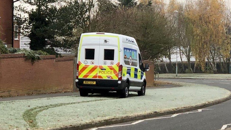 Police patrol vehicle in Northamptonshire