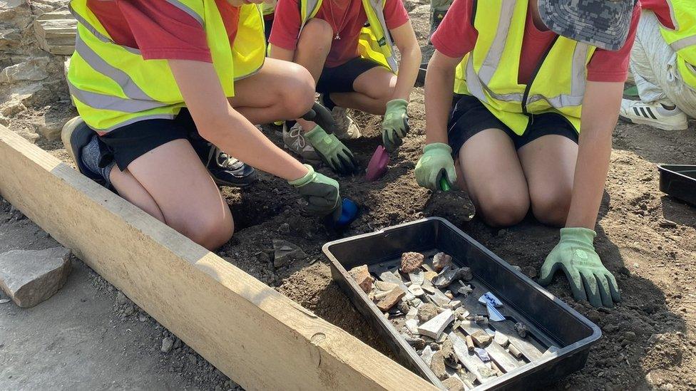 Children have helped with the dig