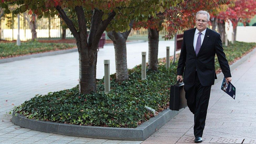 Scott Morrison - Australian Treasurer at Parliament House on Monday