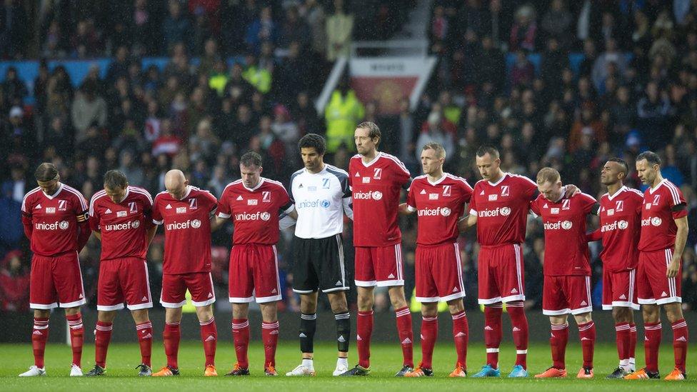 Tribute at the Unicef charity match