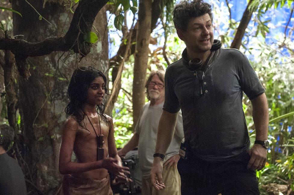 Andy Serkis on the set of Mowgli