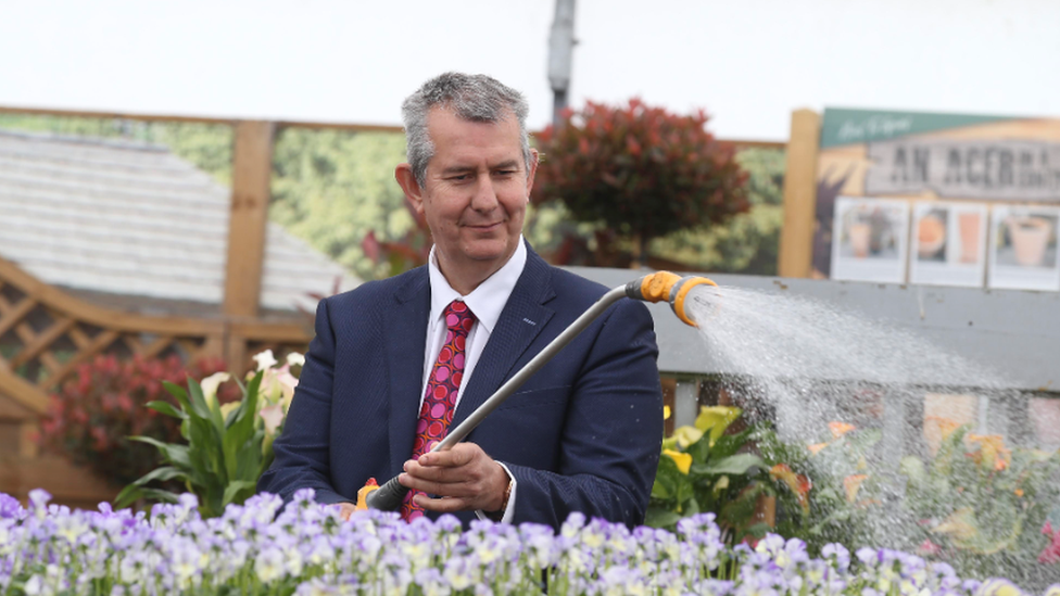 Edwin Poots visiting a garden centre