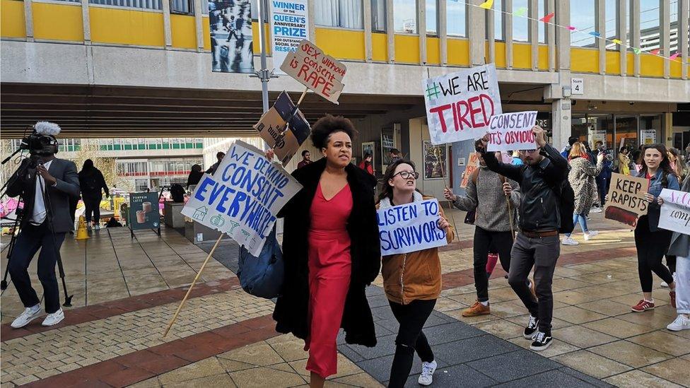 Protestors at University of Essex