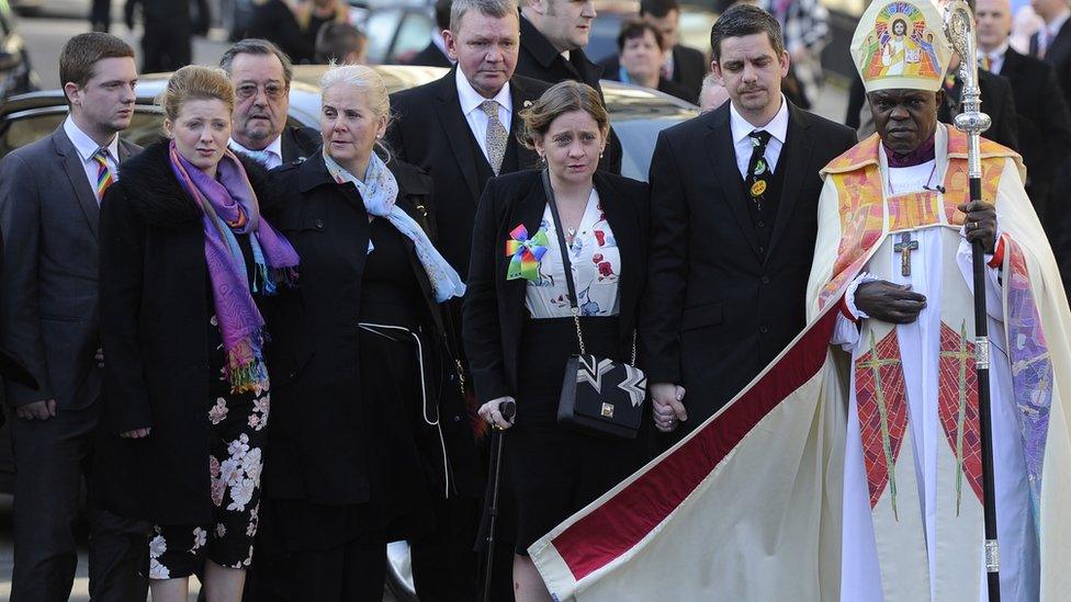 Paul and Alison Rough with the Archbishop of York Dr John Sentamu