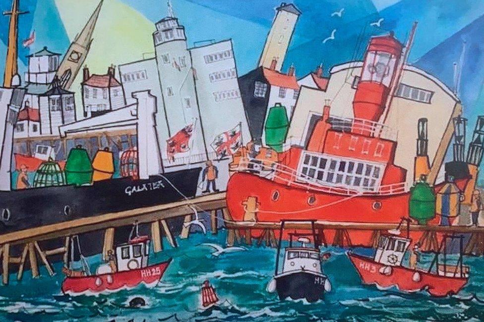 Mike Riches's sketch of Harwich