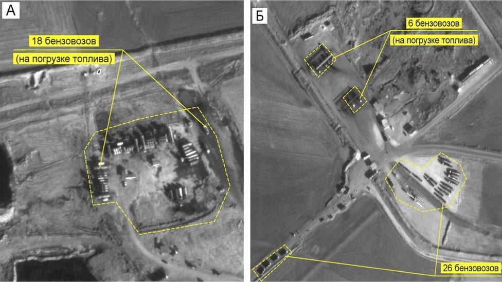 Russian images allegedly showing the illegal oil trade between Turkey and Syria