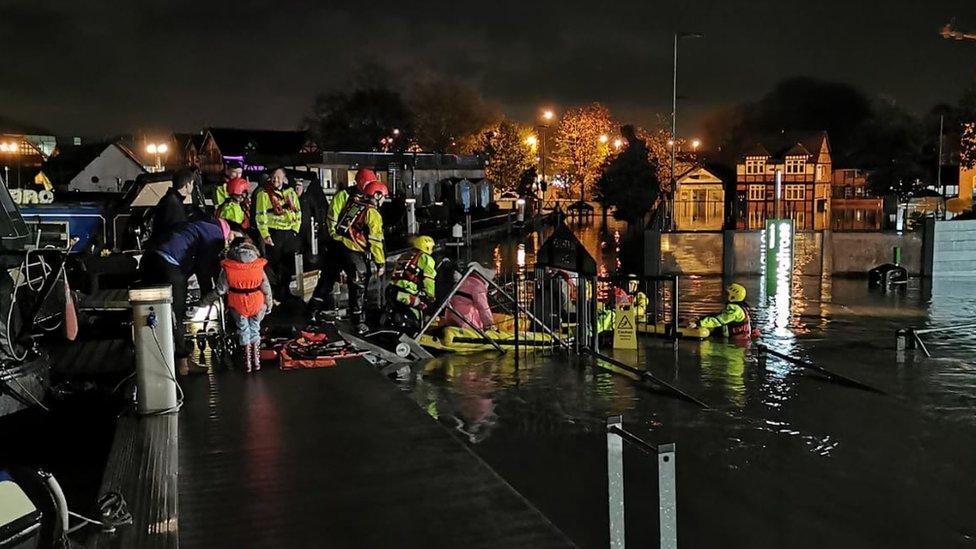 Northwich marina evacuated.