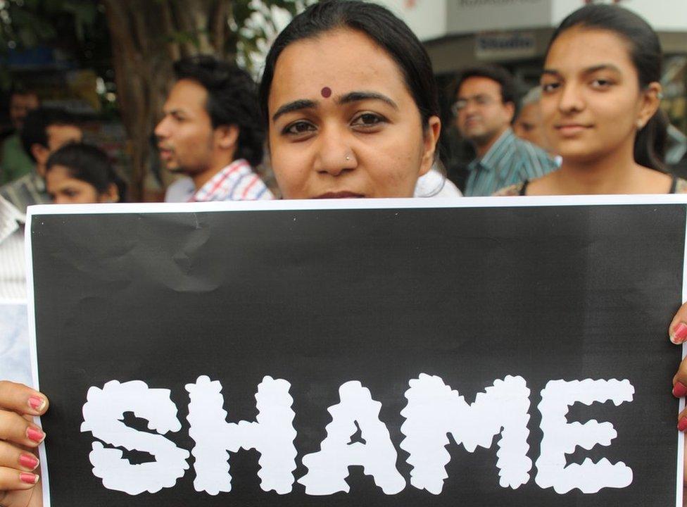 A protest against rape in India