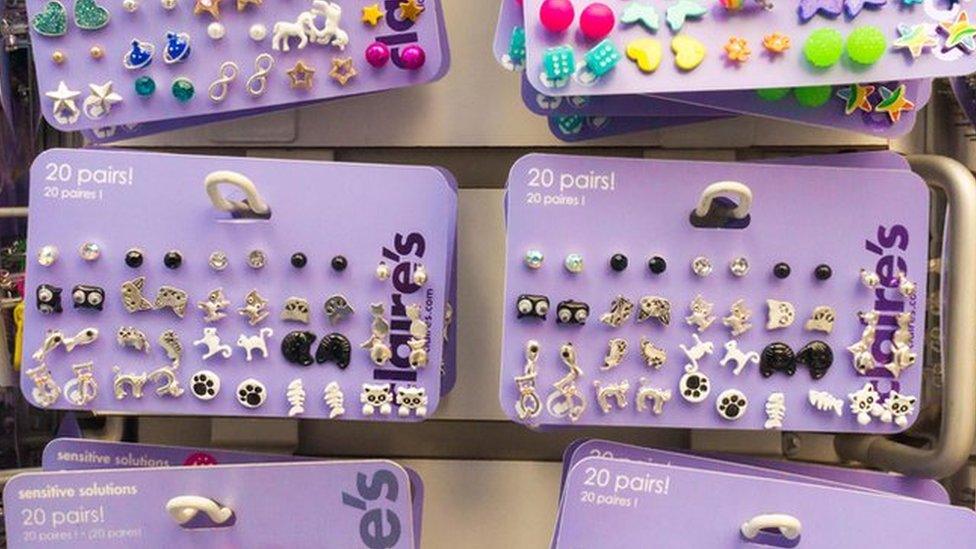 A Claire's Store in Midtown Manhattan in New York on Thursday, June 15, 2017