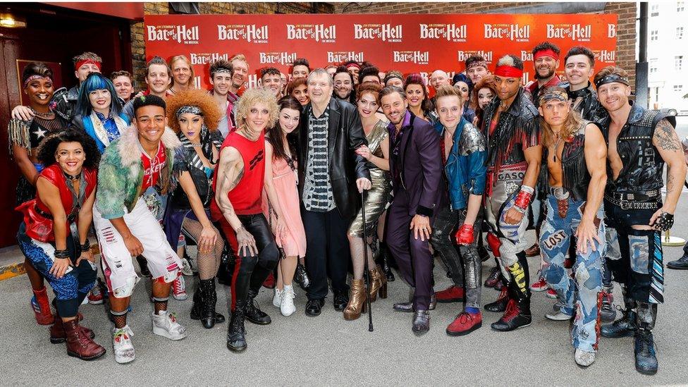 Meat Loaf and the cast of Bat of of Hell the Musical