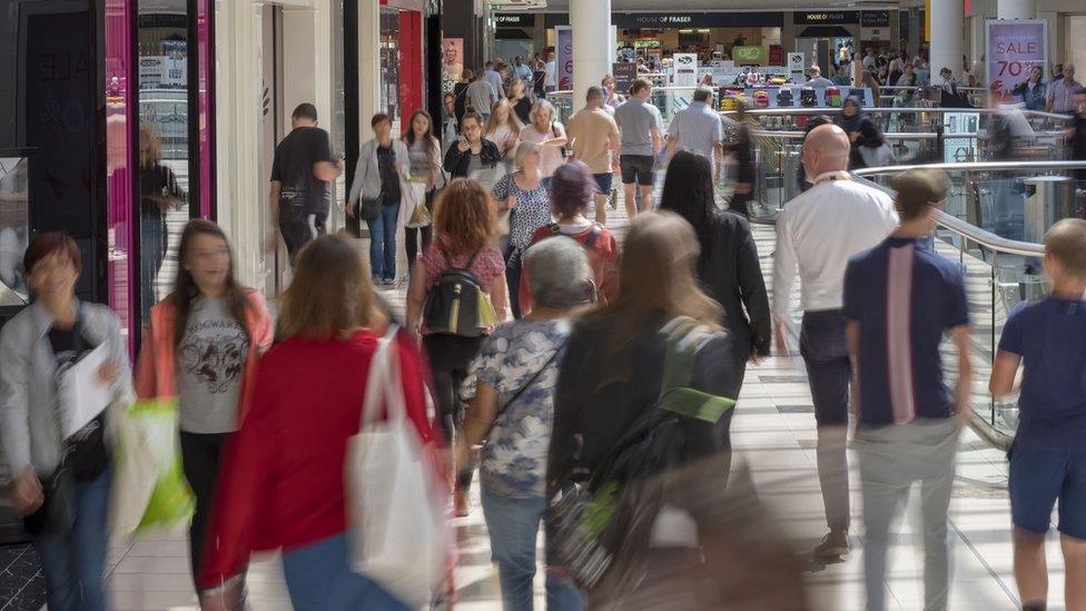 Shoppers in Lakeside