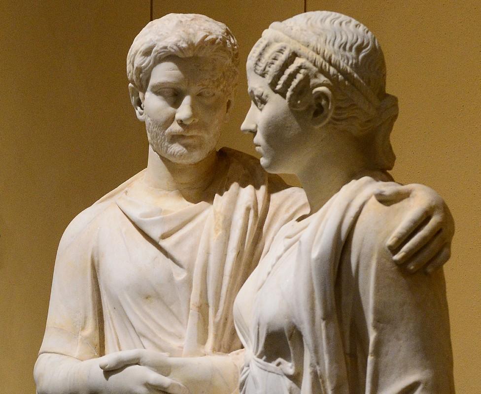 Statue of man and woman in the Torlonia Collection