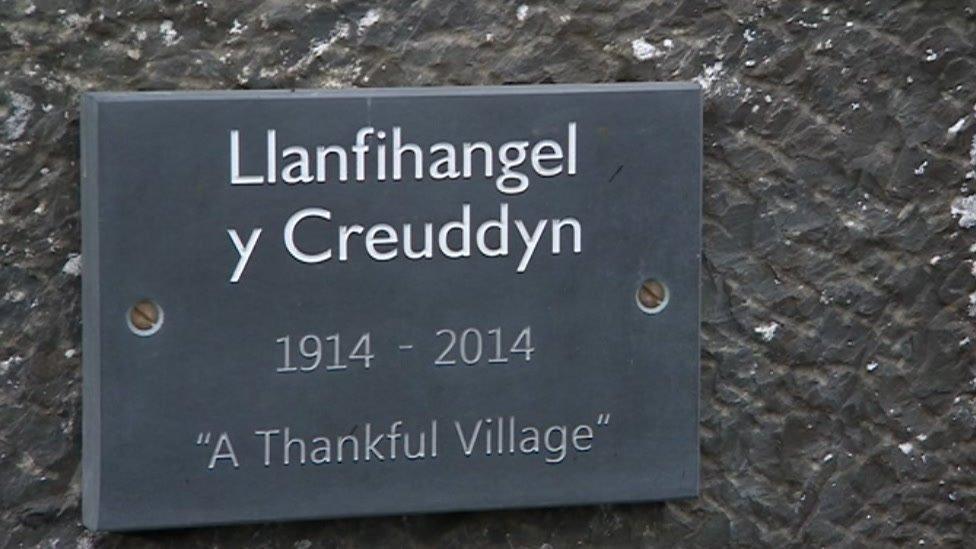 Sign of Llanfihangel y Creuddyn