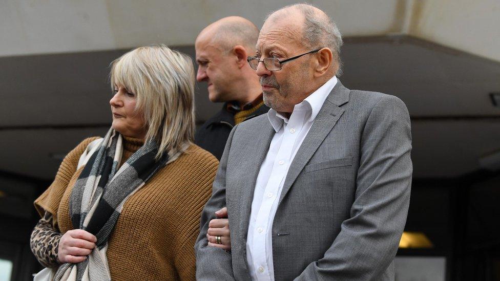 Geoffrey Bran with his daughter Rhiannon leaving court