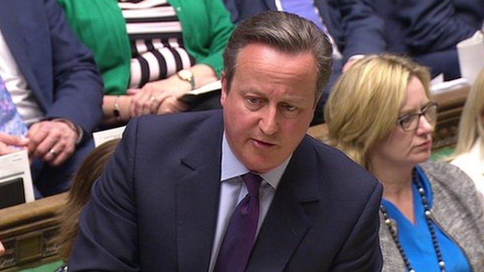 David Cameron during Prime Minister's Questions