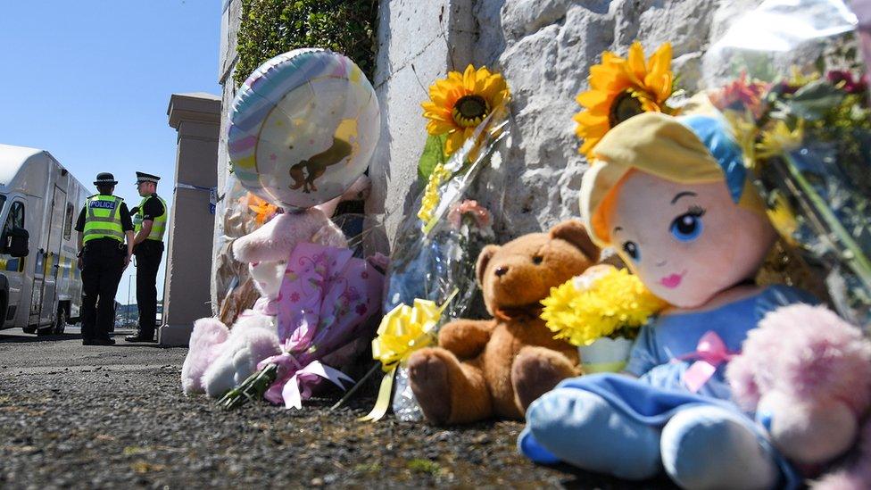 Soft toys, flowers and dolls have been left for the schoolgirl