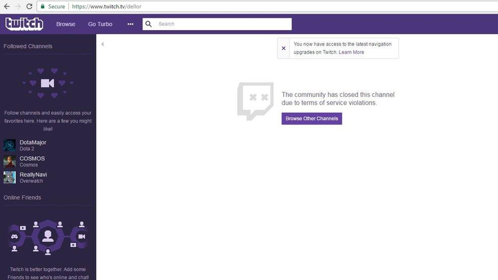 Matt "Dellor" Vaughn's Twitch channel has been closed down