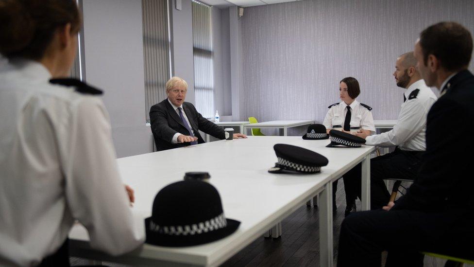 Boris Johnson at Northants Police HQ