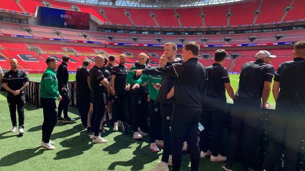 Newport Pagnell FC players at Wembley