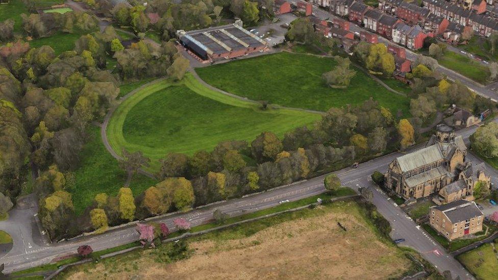 Aerial view of a park