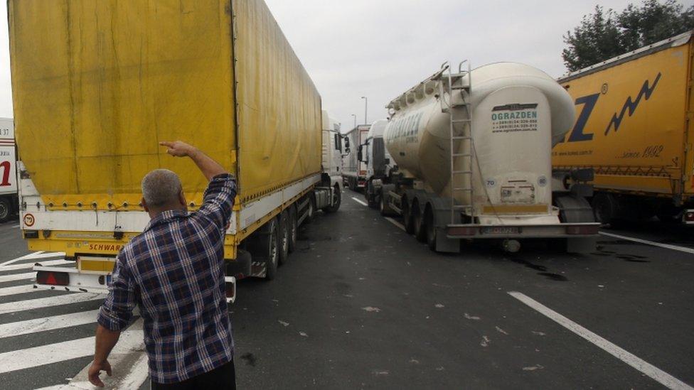 Freight blockage at the Serbian-Croatia border, 24 Sept