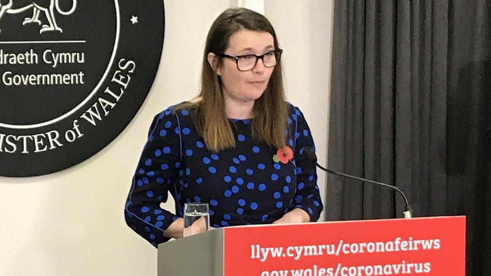 Kirsty Williams said there had been a "steady decline" in Covid cases at university