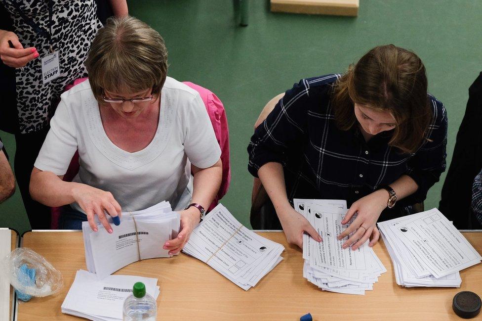 The first ballot papers are counted